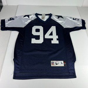 Y2K Reebok NFL Dallas Cowboys Football 94 Demarcus Ware Jersey Youth Large Blue